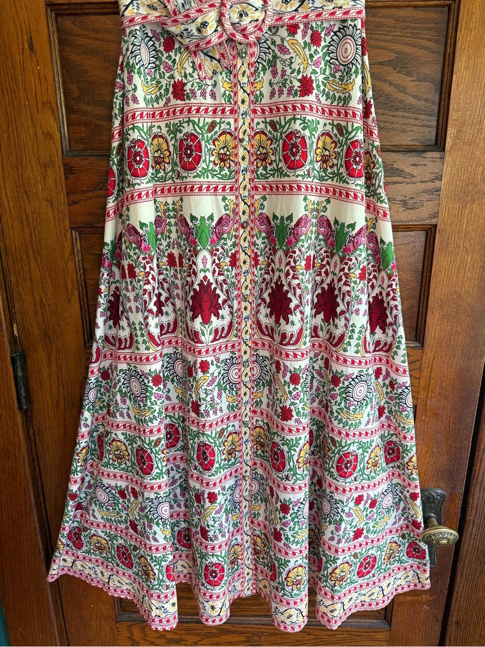 DALIA MACPHEE Sleeveless Button Down Belted Maxi Dress Floral Pattern US M - Picture 3 of 9